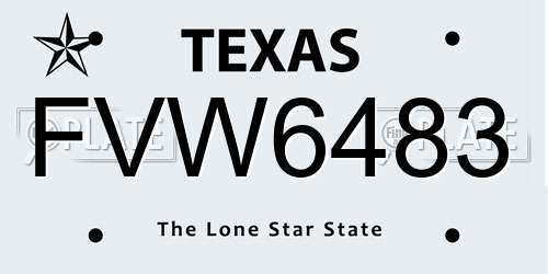 FVW6483 Texas License Plate