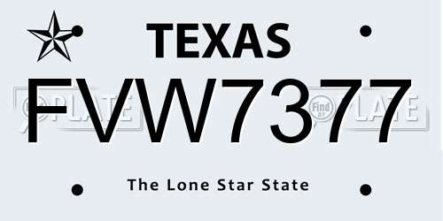 FVW7377 Texas License Plate