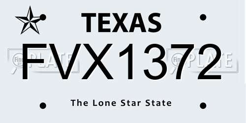 FVX1372 Texas License Plate