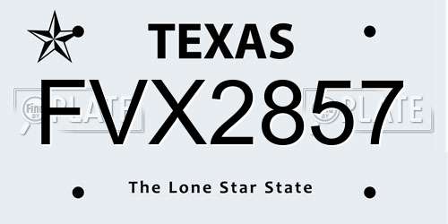 FVX2857 Texas License Plate
