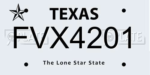 FVX4201 Texas License Plate