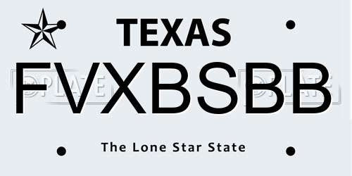 FVXBSBB Texas License Plate