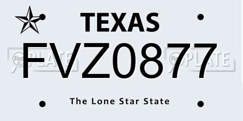 FVZ0877 Texas License Plate