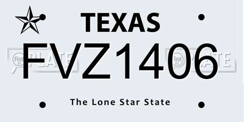 FVZ1406 Texas License Plate