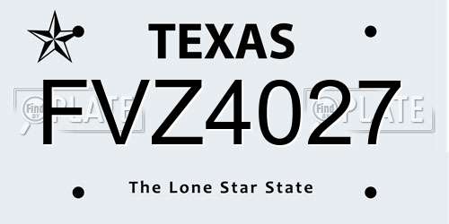 FVZ4027 Texas License Plate
