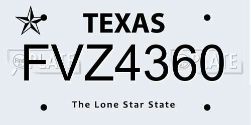 FVZ4360 Texas License Plate