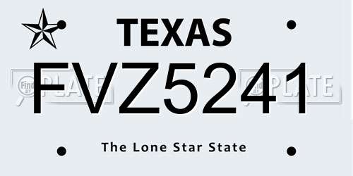 FVZ5241 Texas License Plate
