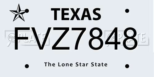 FVZ7848 Texas License Plate