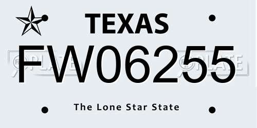 FW06255 Texas License Plate