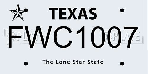 FWC1007 Texas License Plate