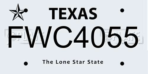 FWC4055 Texas License Plate