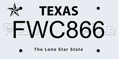 FWC866 Texas License Plate