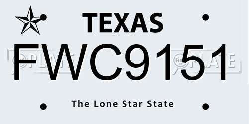 FWC9151 Texas License Plate