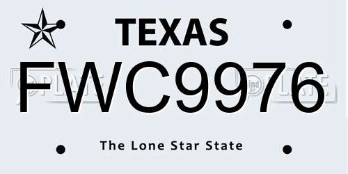 FWC9976 Texas License Plate