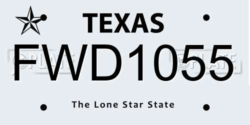 FWD1055 Texas License Plate