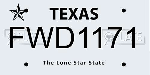 FWD1171 Texas License Plate