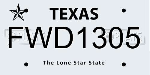 FWD1305 Texas License Plate
