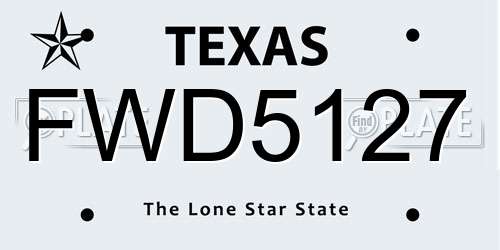 FWD5127 Texas License Plate