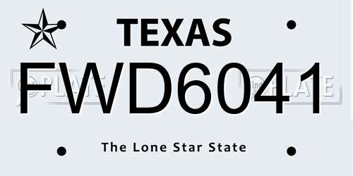 FWD6041 Texas License Plate