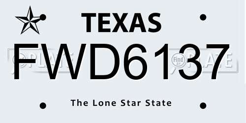 FWD6137 Texas License Plate