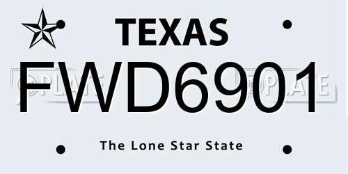 FWD6901 Texas License Plate