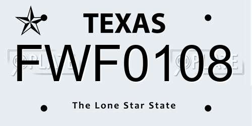 FWF0108 Texas License Plate