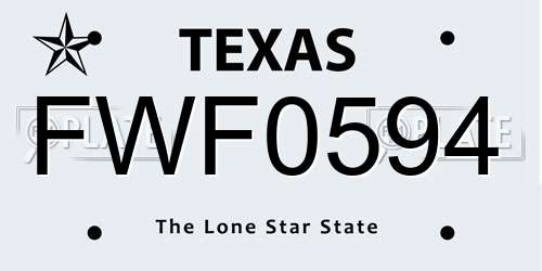 FWF0594 Texas License Plate