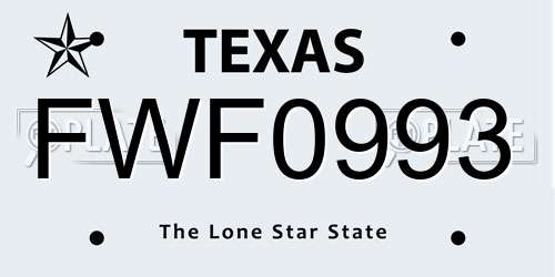 FWF0993 Texas License Plate