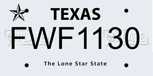 FWF1130 Texas License Plate