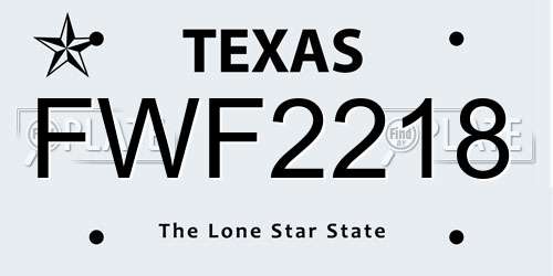FWF2218 Texas License Plate