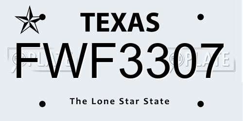 FWF3307 Texas License Plate