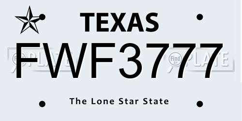 FWF3777 Texas License Plate