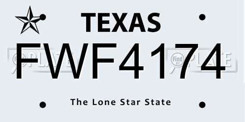 FWF4174 Texas License Plate