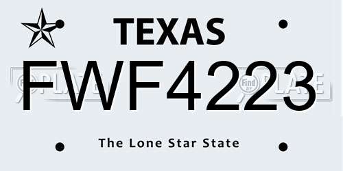 FWF4223 Texas License Plate