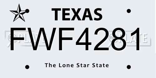 FWF4281 Texas License Plate