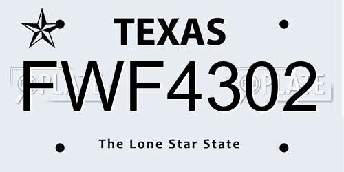 FWF4302 Texas License Plate