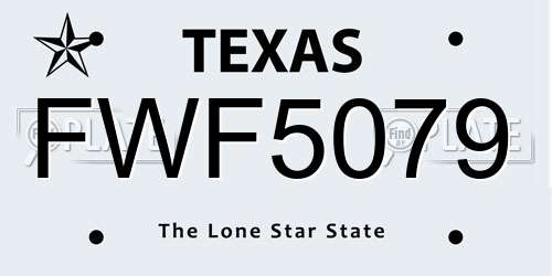 FWF5079 Texas License Plate