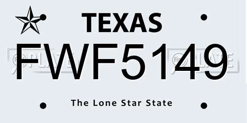 FWF5149 Texas License Plate