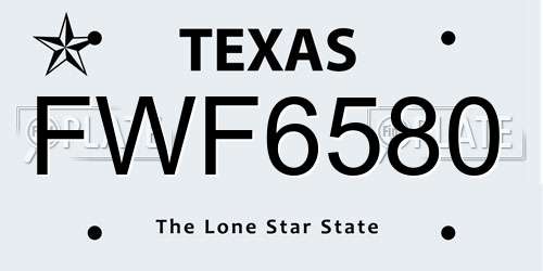 FWF6580 Texas License Plate