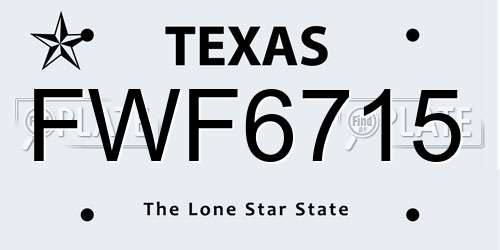 FWF6715 Texas License Plate