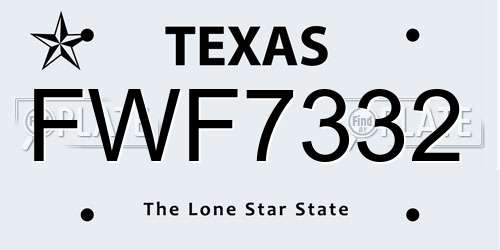 FWF7332 Texas License Plate