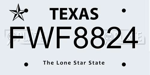 FWF8824 Texas License Plate