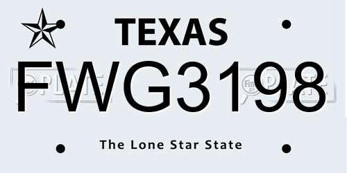 FWG3198 Texas License Plate