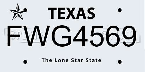 FWG4569 Texas License Plate