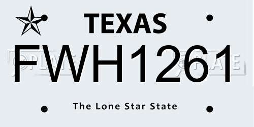 FWH1261 Texas License Plate