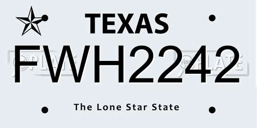 FWH2242 Texas License Plate