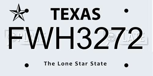 FWH3272 Texas License Plate