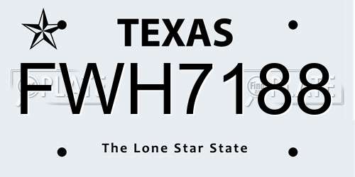 FWH7188 Texas License Plate