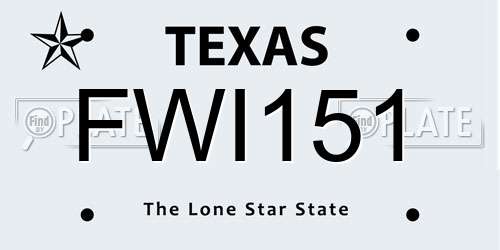 FWI151 Texas License Plate