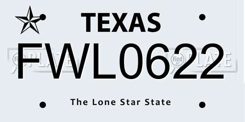 FWL0622 Texas License Plate